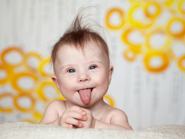 Happy boy with tongue sticking out