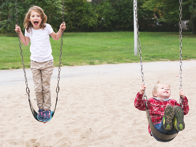 Children on swings