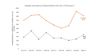 hospital admissions for self harm