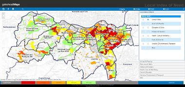 IMD_APP level of need across Gateshead