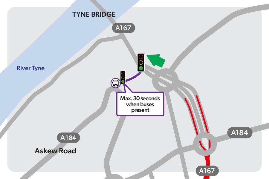 Askew Road - traffic lights graphic