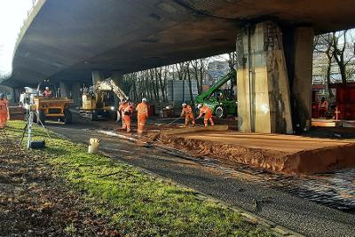 Work underway to support flyover