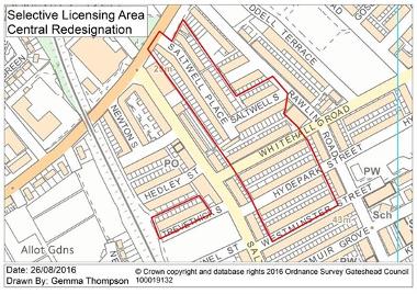  Map of SLL Area Central Bensham Re-designated area